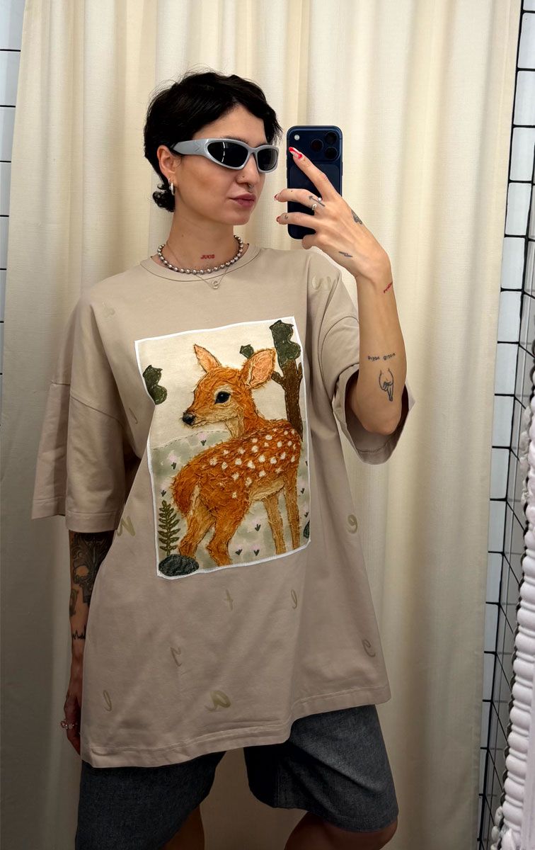 Футболка подвійна бежева Sample
