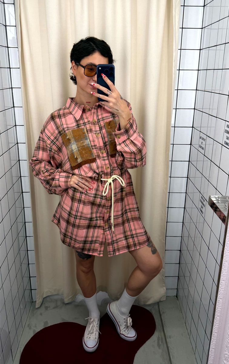 Сукня картата рожева Sample