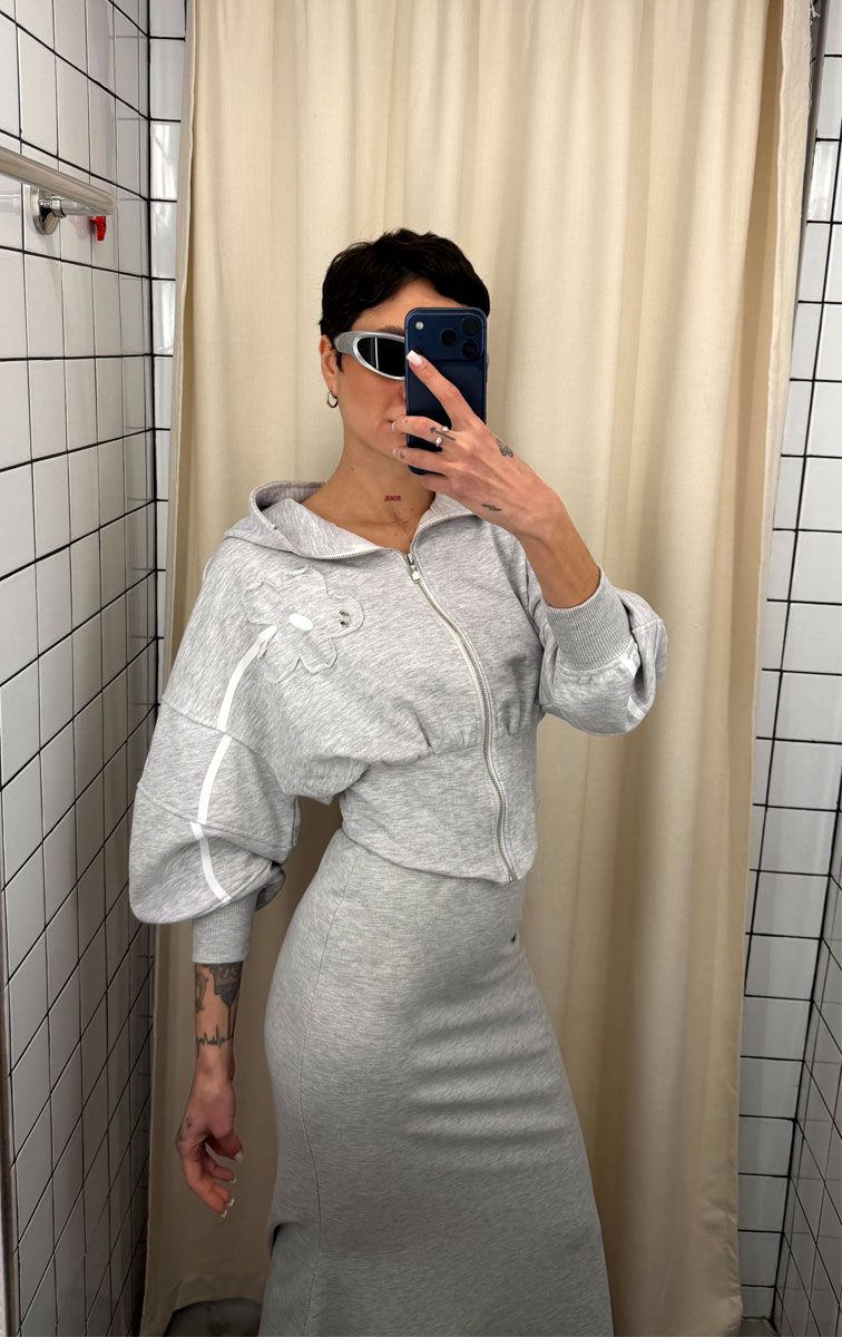 Худі зіп flower меланж