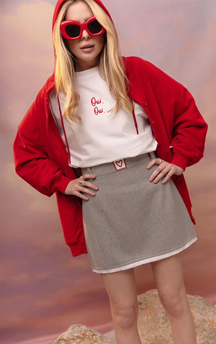 Спідниця з рюшею світло-сірий